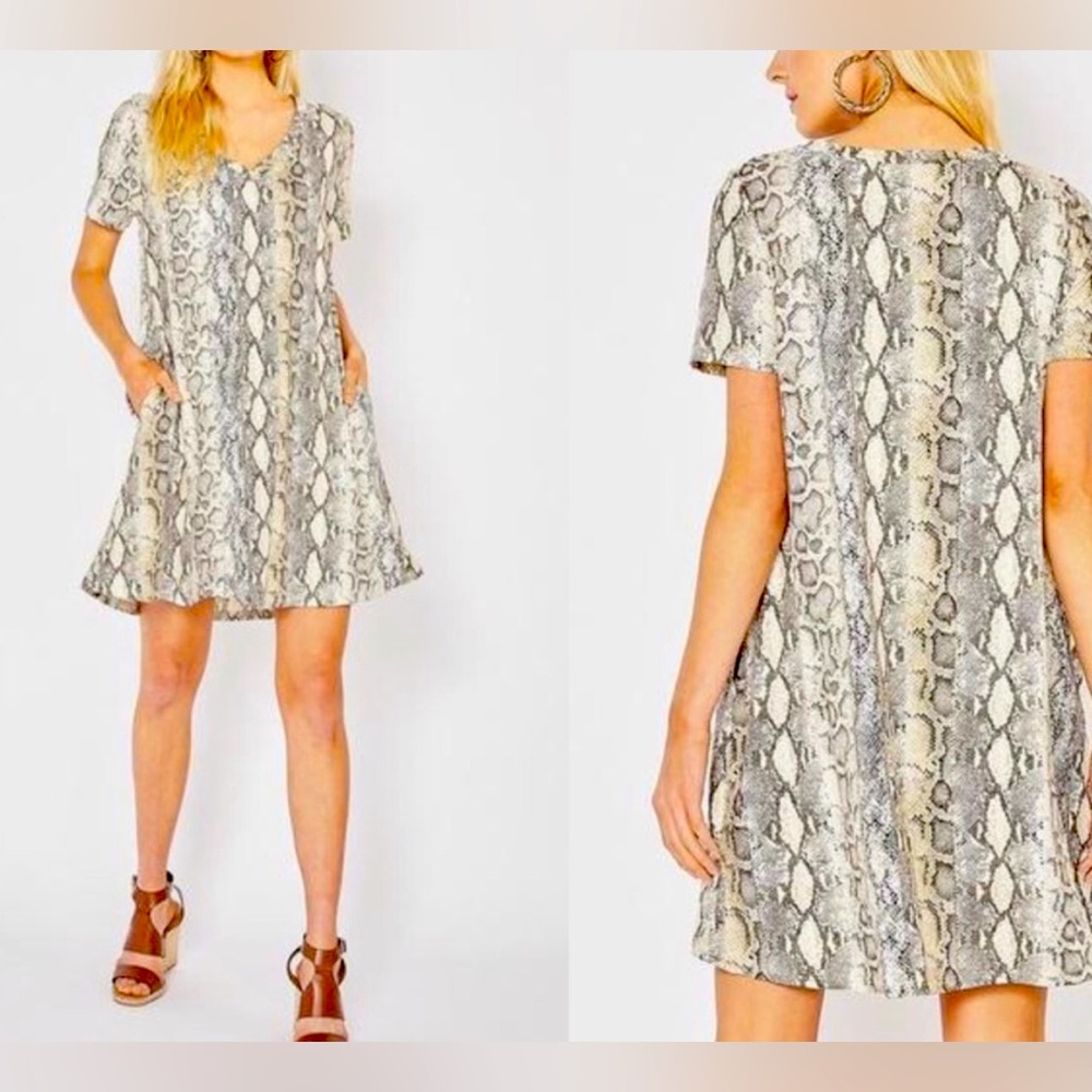 Entro snakeskin print dress, size large